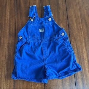 Vintage Baby Toddler OshKosh Vestbak Overalls Shortalls Royal Blue Size 12-18M